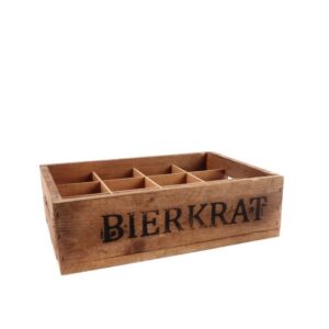 BIERKRATJE 12 FLES LEEG HOUT GRIJS
