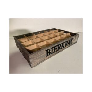 BIERKRATJE 24 FLES LEEG HOUT GRIJS