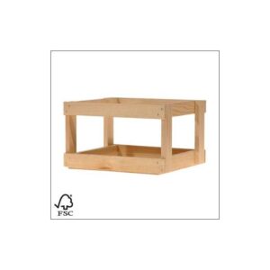 BIERKRATJE  9 FLES LEEG HOUT LAAG