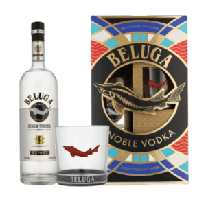 VODKA BELUGA NOBLE 1LTR DOOS+GLAS