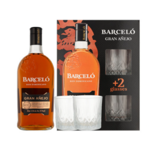 RUM BARCELO GRAN ANEJO+2GLASS DOOS