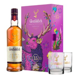 MALT GLEN FIDDICH 15YRS+DOOS+2GLAS